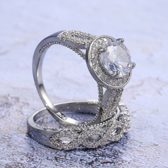 NEW 925 Silver White Sapphire Wedding Ring - Picture 6 of 6